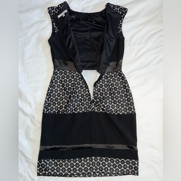 NWOT Studio One New York Sheath White/Black Lace Cocktail Dress Women’s Size 4 - Picture 3 of 11